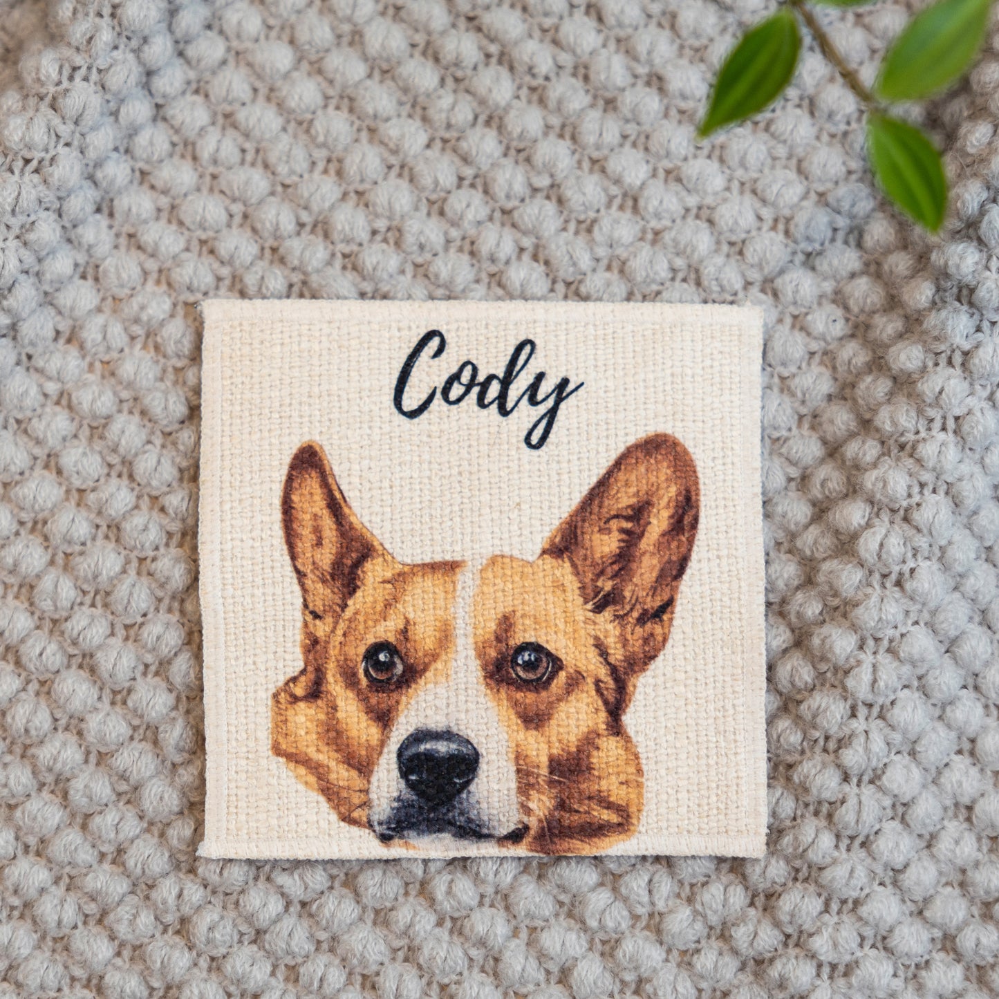 Custom Fabric Pet Coaster | Personalized Pet Name Coaster