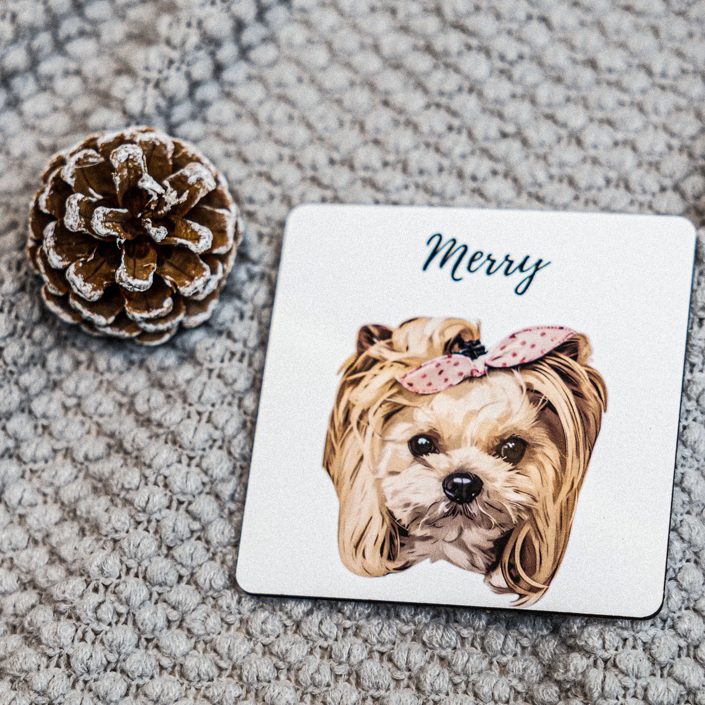 Custom Cork-Backed Pet Coaster | Personalized Pet Drink Coaster 🐾