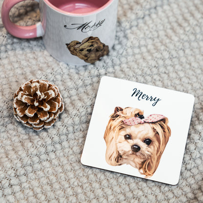 Custom Cork-Backed Pet Coaster | Personalized Pet Drink Coaster 🐾