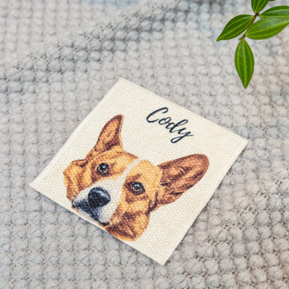 Custom Fabric Pet Coaster | Personalized Pet Name Coaster