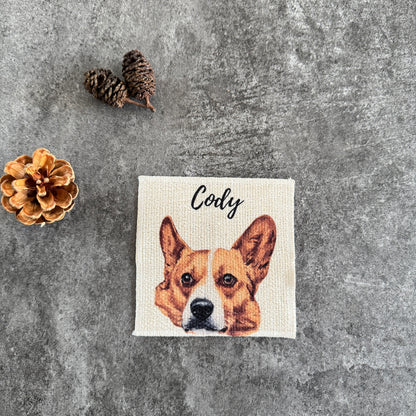 Custom Fabric Pet Coaster | Personalized Pet Name Coaster