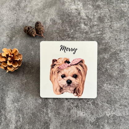 Custom Cork-Backed Pet Coaster | Personalized Pet Drink Coaster 🐾