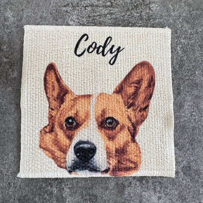 Custom Fabric Pet Coaster | Personalized Pet Name Coaster