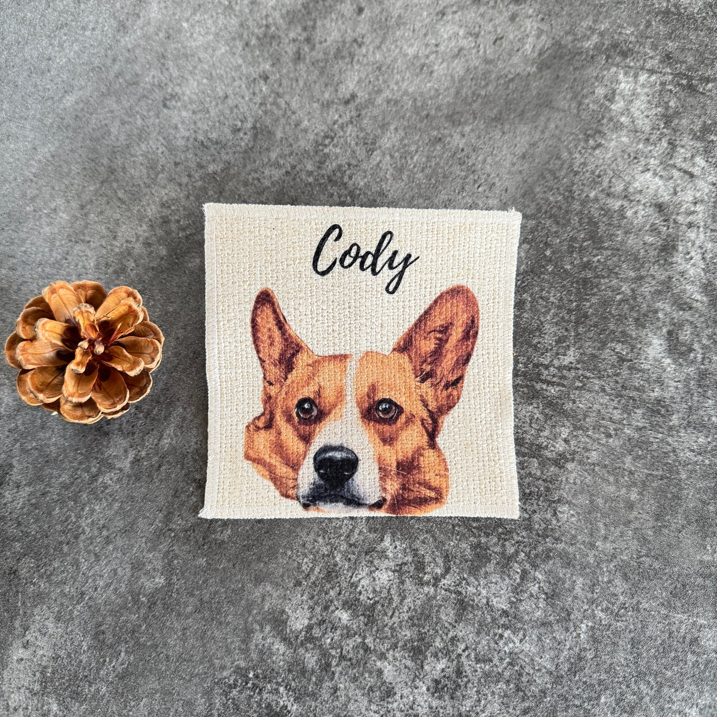 Custom Fabric Pet Coaster | Personalized Pet Name Coaster