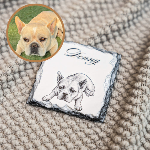 Custom Stone Pet Coaster | Personalized Stone Drink Coaster 🐾