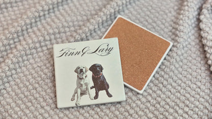 Custom Ceramic & Cork Pet Round Coaster | Personalized Pet Drink Coaster 🐾